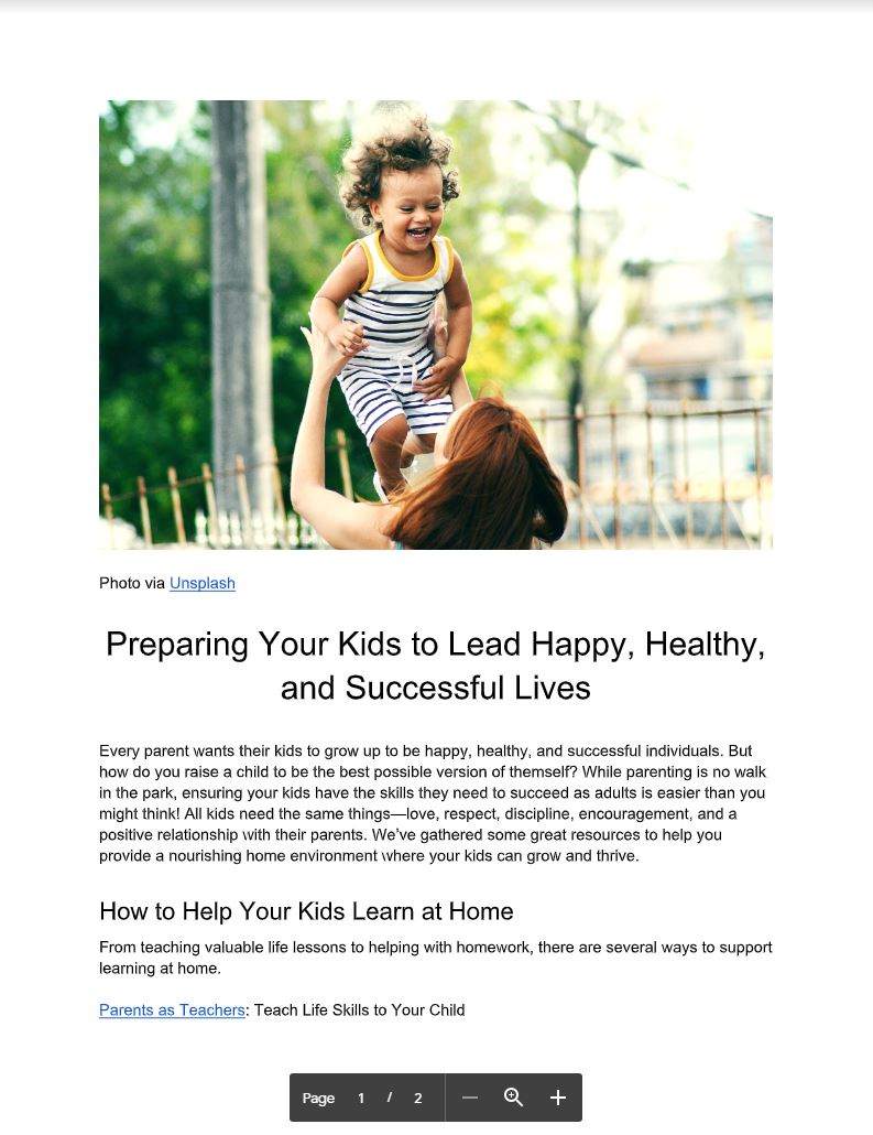 Preparing Your Kids to Lead Happy, Healthy, and Successful Lives by Kristen Louis - Article